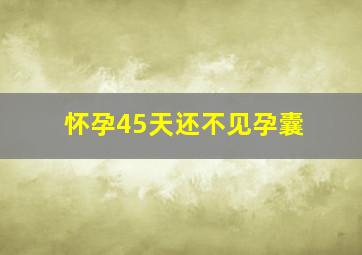 怀孕45天还不见孕囊