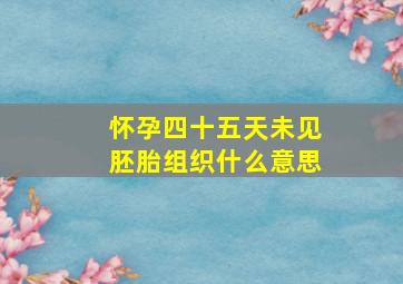 怀孕四十五天未见胚胎组织什么意思