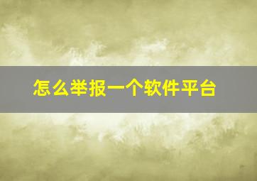 怎么举报一个软件平台