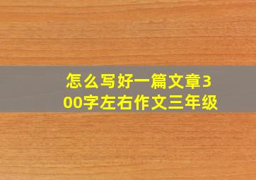 怎么写好一篇文章300字左右作文三年级