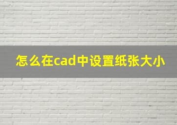 怎么在cad中设置纸张大小