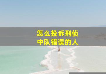 怎么投诉刑侦中队错误的人