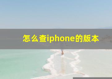 怎么查iphone的版本