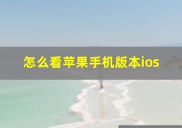 怎么看苹果手机版本ios