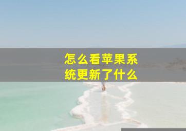 怎么看苹果系统更新了什么