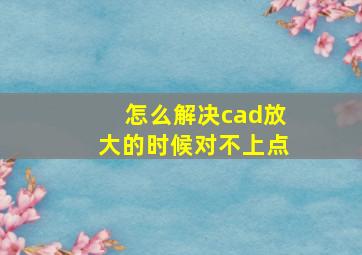 怎么解决cad放大的时候对不上点