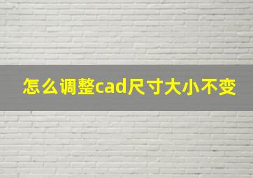 怎么调整cad尺寸大小不变