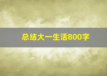 总结大一生活800字