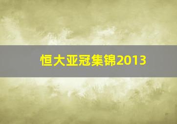 恒大亚冠集锦2013