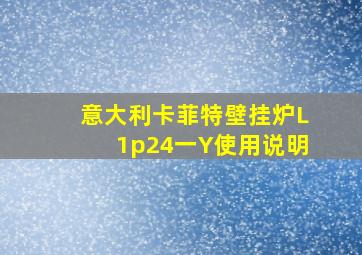 意大利卡菲特壁挂炉L1p24一Y使用说明