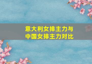 意大利女排主力与中国女排主力对比