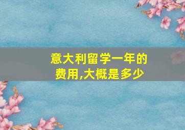 意大利留学一年的费用,大概是多少