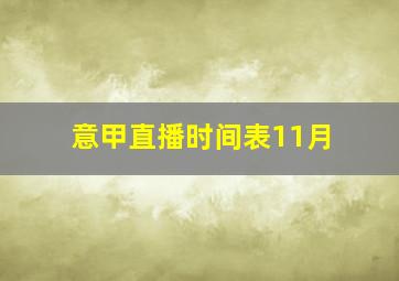 意甲直播时间表11月