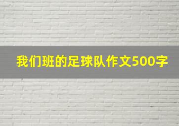 我们班的足球队作文500字