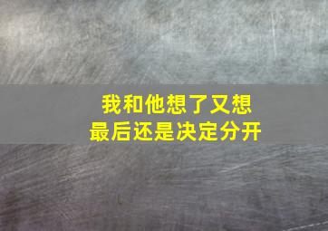 我和他想了又想最后还是决定分开