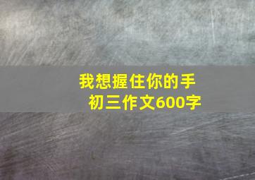 我想握住你的手初三作文600字