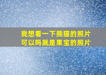 我想看一下熊猫的照片可以吗就是果宝的照片