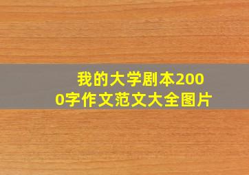 我的大学剧本2000字作文范文大全图片