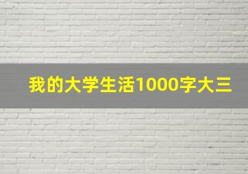 我的大学生活1000字大三