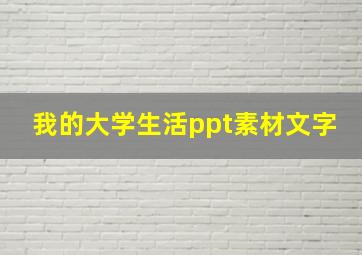 我的大学生活ppt素材文字