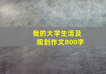 我的大学生活及规划作文800字