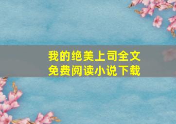 我的绝美上司全文免费阅读小说下载