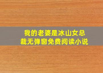 我的老婆是冰山女总裁无弹窗免费阅读小说