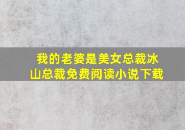 我的老婆是美女总裁冰山总裁免费阅读小说下载