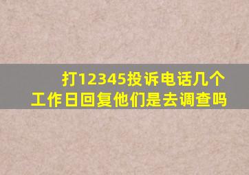 打12345投诉电话几个工作日回复他们是去调查吗