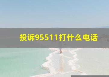 投诉95511打什么电话