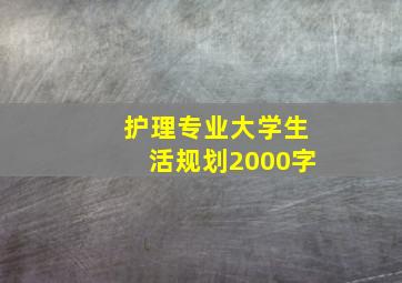 护理专业大学生活规划2000字