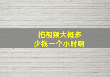 拍视频大概多少钱一个小时啊