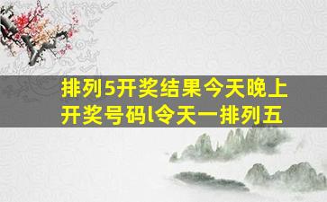 排列5开奖结果今天晚上开奖号码l令天一排列五