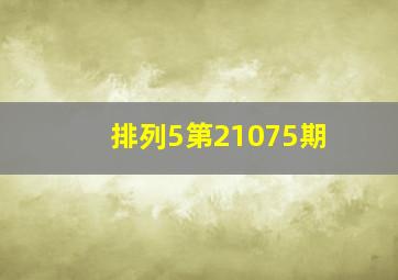 排列5第21075期