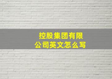 控股集团有限公司英文怎么写