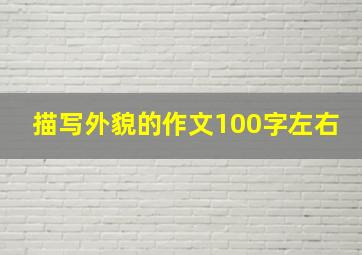 描写外貌的作文100字左右