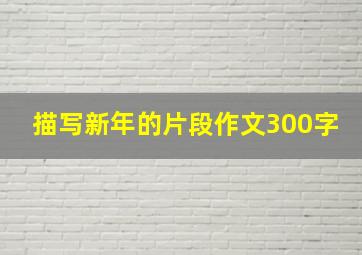 描写新年的片段作文300字