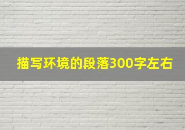 描写环境的段落300字左右