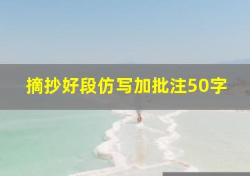 摘抄好段仿写加批注50字