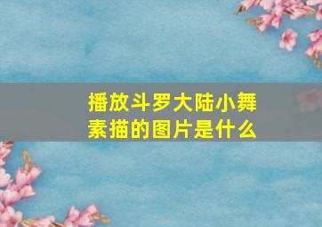 播放斗罗大陆小舞素描的图片是什么