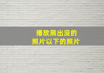 播放熊出没的照片以下的照片