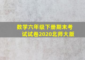 数学六年级下册期末考试试卷2020北师大版