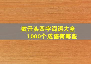 数开头四字词语大全1000个成语有哪些