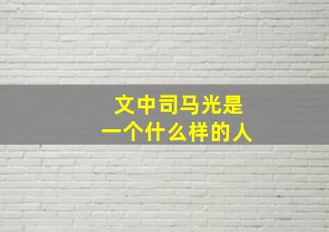 文中司马光是一个什么样的人