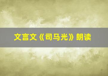 文言文《司马光》朗读