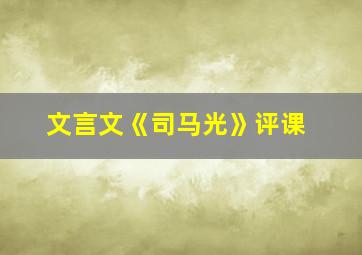 文言文《司马光》评课