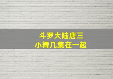 斗罗大陆唐三小舞几集在一起