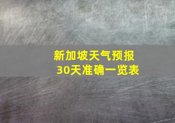 新加坡天气预报30天准确一览表