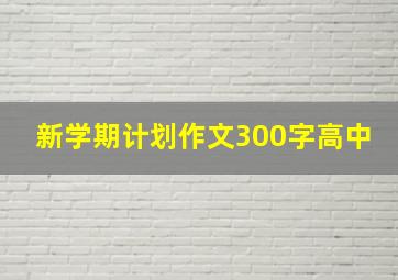 新学期计划作文300字高中