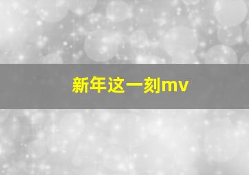 新年这一刻mv